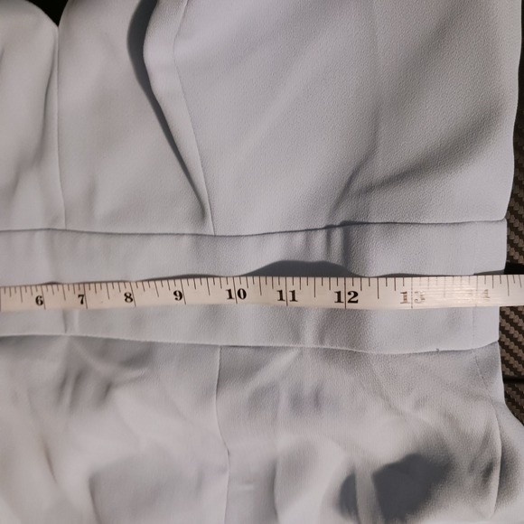 Thread Bridesmaid Plunge Neck Halter Backless Trumpet Gown Mist Blue Size 4 - Picture 12 of 15